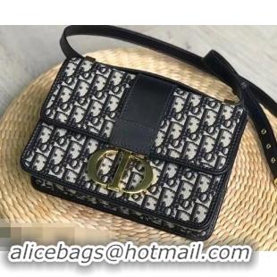 New Design Dior 30 Montaigne Flap Bag in Oblique Jacquard Canvas CD96705 Blue and CD Clasp 2019