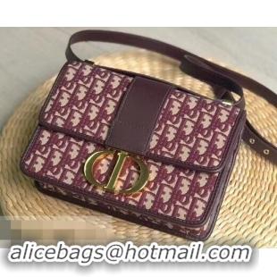 Discount Dior 30 Montaigne Flap Bag in Oblique Jacquard Canvas CD96705 Burgundy and CD Clasp 2019