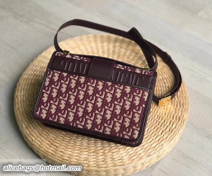 Discount Dior 30 Montaigne Flap Bag in Oblique Jacquard Canvas CD96705 Burgundy and CD Clasp 2019