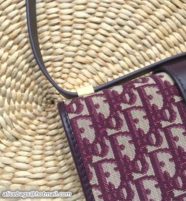 Discount Dior 30 Montaigne Flap Bag in Oblique Jacquard Canvas CD96705 Burgundy and CD Clasp 2019