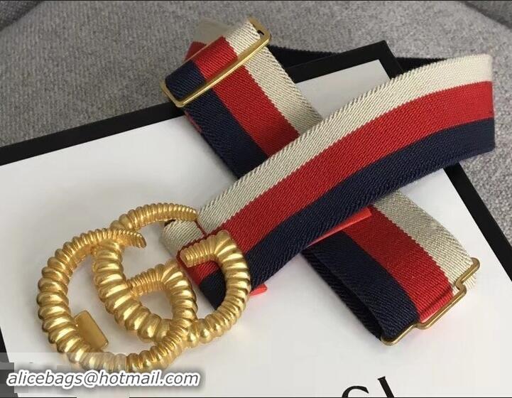 Discount Gucci Sylvie Web Elastic Belt With Torchon Double G Buckle 906181