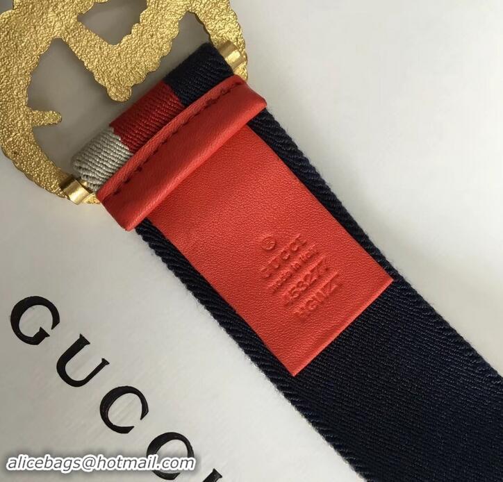 Discount Gucci Sylvie Web Elastic Belt With Torchon Double G Buckle 906181