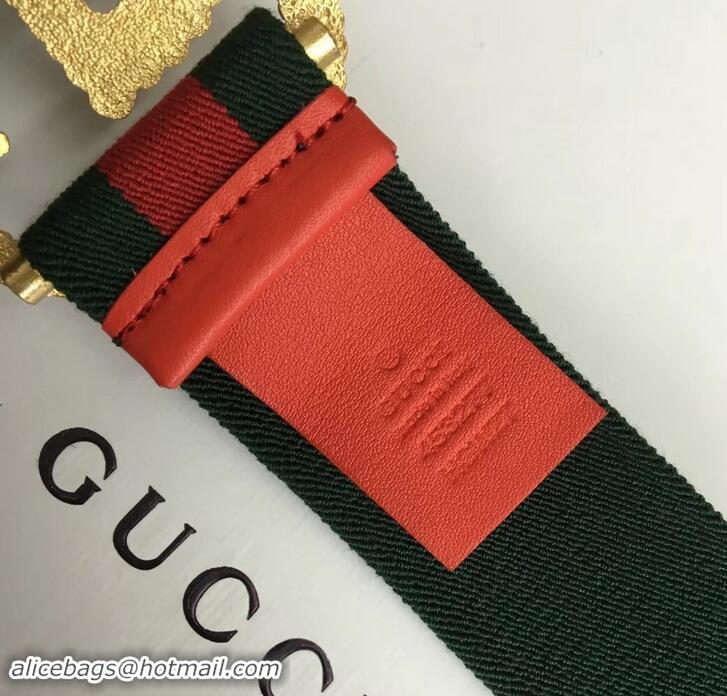 Classic Practical Gucci green/Red Web Elastic Belt With Torchon Double G Buckle 906181