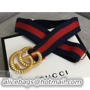 Pretty Style Gucci Blue/Red Web Elastic Belt With Torchon Double G Buckle 906181