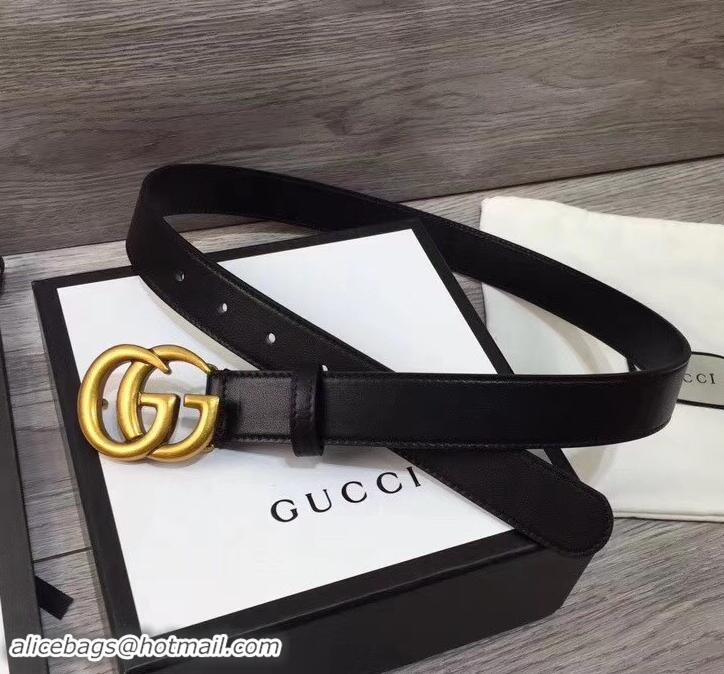 Charming Gucci 3cm Wide Leather Belt With gold gg buckle 906184