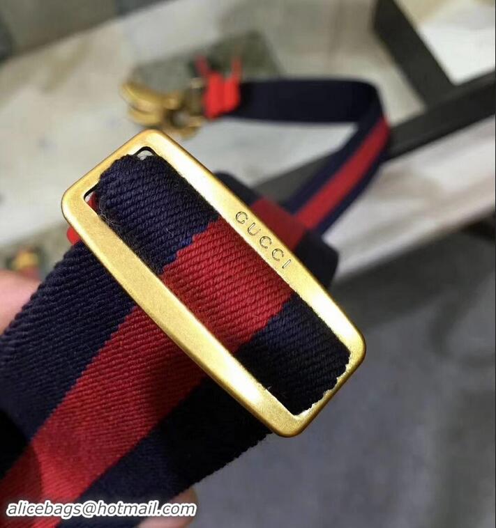 Good Product Gucci Width 4cm Blue/Red Web Belt with Bee 453277