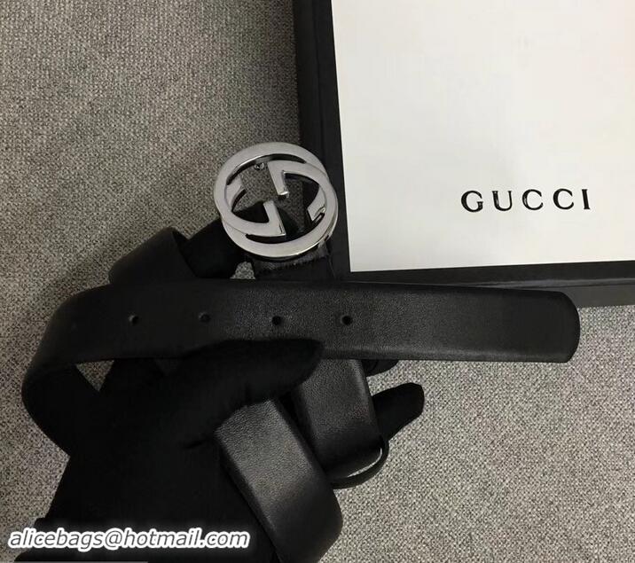 Best Product Gucci Width 3cm Leather Belt Black With Interlocking G Buckle 4532715