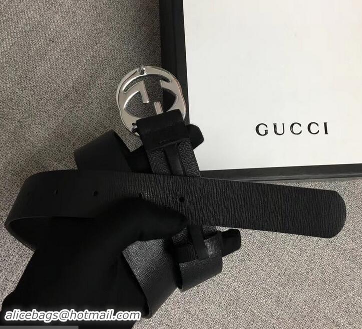 Best Product Gucci Width 3cm Leather Belt Black With Interlocking G Buckle 4532715