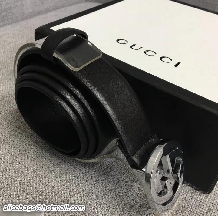 Best Product Gucci Width 3cm Leather Belt Black With Interlocking G Buckle 4532715