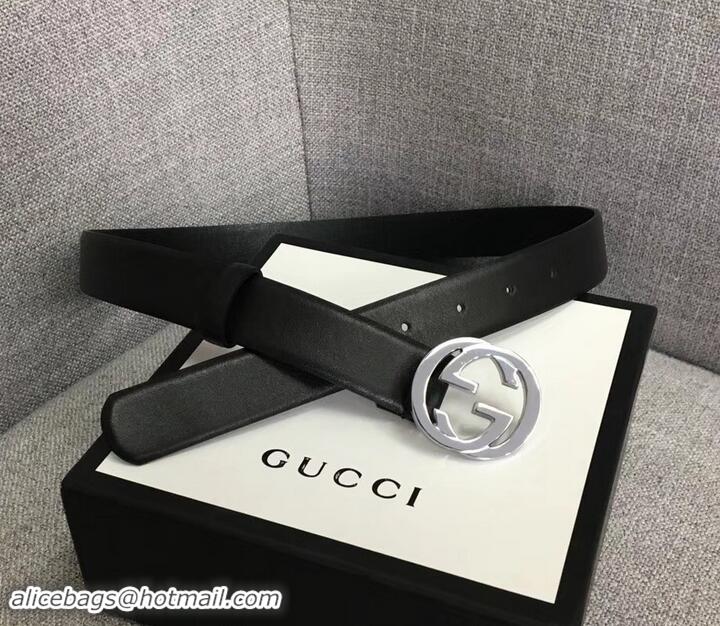 Best Product Gucci Width 3cm Leather Belt Black With Interlocking G Buckle 4532715