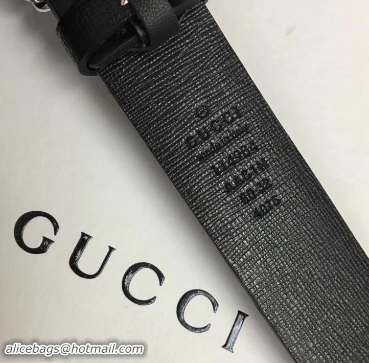 Best Product Gucci Width 3cm Leather Belt Black With Interlocking G Buckle 4532715