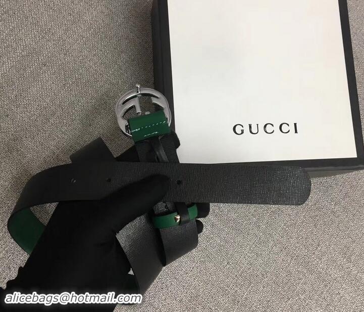 Top Quality Gucci Width 3cm Leather Belt Green With Interlocking G Buckle 4532716