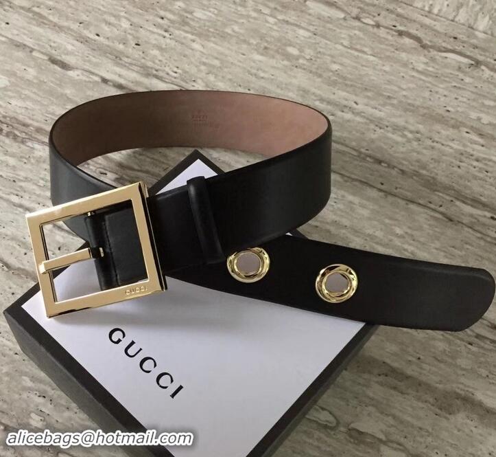 Classic Gucci Width 4.8cm Leather Belt Black With Square Buckle 4532718