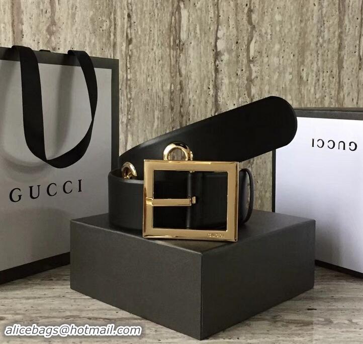 Classic Gucci Width 4.8cm Leather Belt Black With Square Buckle 4532718