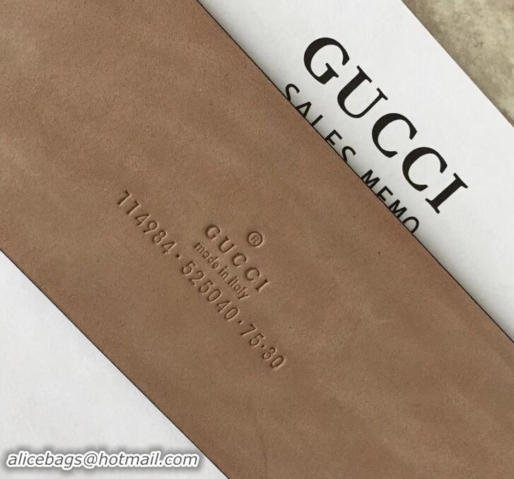 Classic Gucci Width 4.8cm Leather Belt Black With Square Buckle 4532718