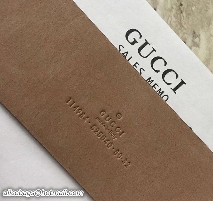 Classic Gucci Width 4.8cm Leather Belt Red With Square Buckle 4532718