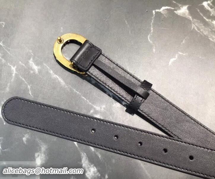 Good Quality Gucci Width 3cm Leather Belt Black with Green Crystal Dionysus Buckle 458938