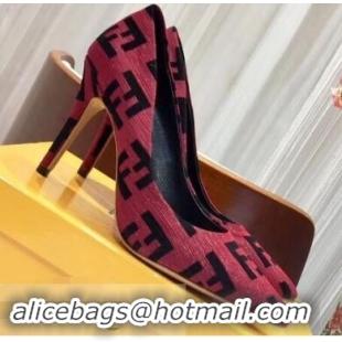 Popular Style Fendi Heel 9cm FF Logo Pumps F91601 Red 2019