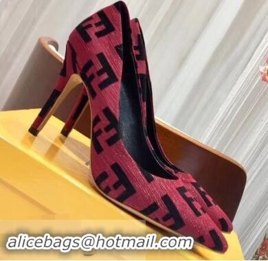 Popular Style Fendi Heel 9cm FF Logo Pumps F91601 Red 2019