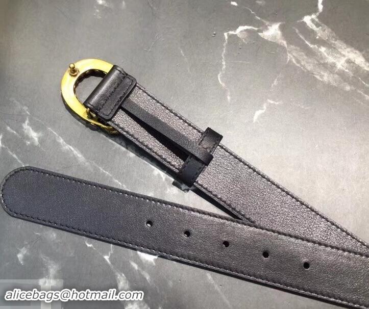 New Fashion Gucci Width 3.5cm Leather Belt Black with Red Crystal Dionysus Buckle 458942