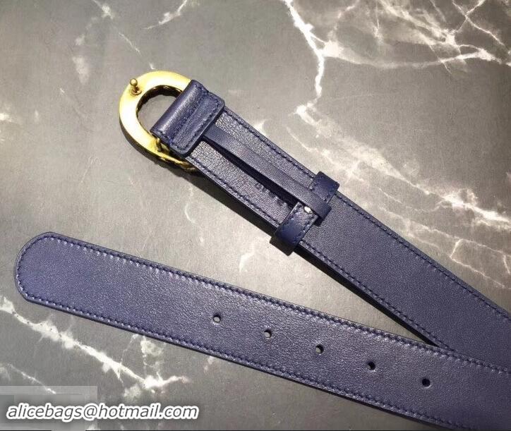 Discount Gucci Width 3.5cm Leather Belt Navy Blue with Crystal Dionysus Buckle 458944