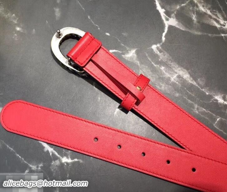 Hot Sale Gucci Width 3.5cm Leather Belt Red with White Crystal Dionysus Buckle 458945