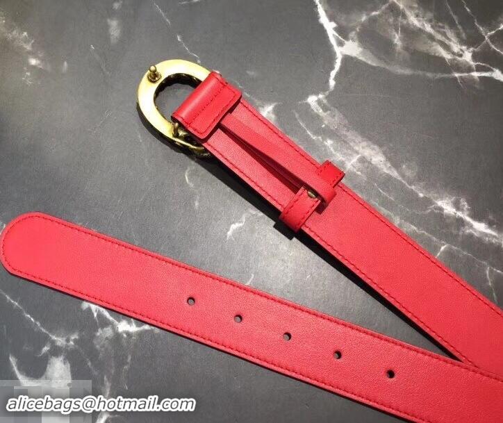 Popular Gucci Width 3.5cm Leather Belt Red with Red Crystal Dionysus Buckle 458946