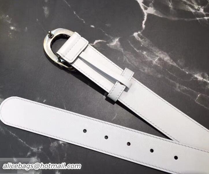 New Stylish Gucci Width 3.5cm Leather Belt White with White Crystal Dionysus Buckle 458946