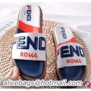 Top Sale Fendi Slides Mania Logo F93107 White 2019