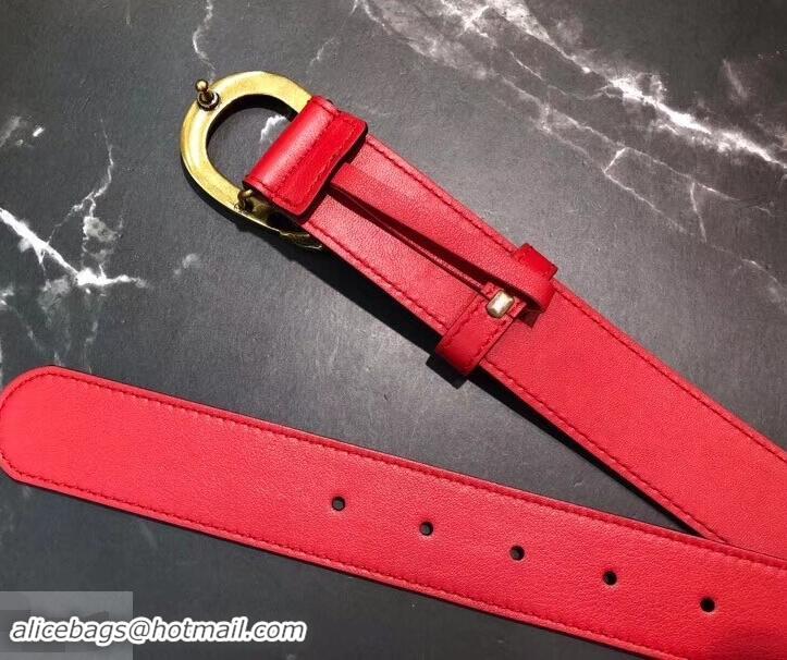 High Quality Gucci Width 3.5cm Leather Belt Red with Dionysus Buckle 458952