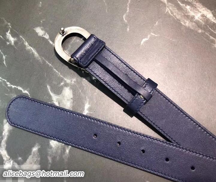 Famous Gucci Width 3.5cm Leather Belt Navy Blue with Dionysus Buckle 458953