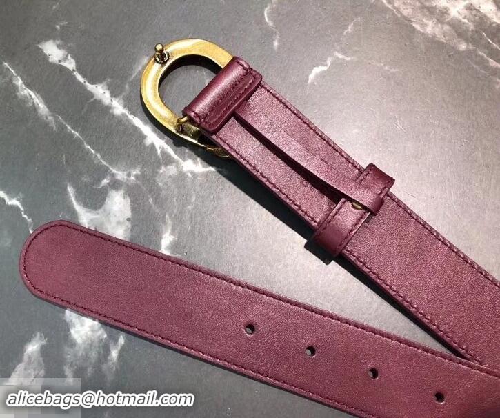 Luxury Gucci Width 3.5cm Leather Belt Burgundy with Dionysus Buckle 458954