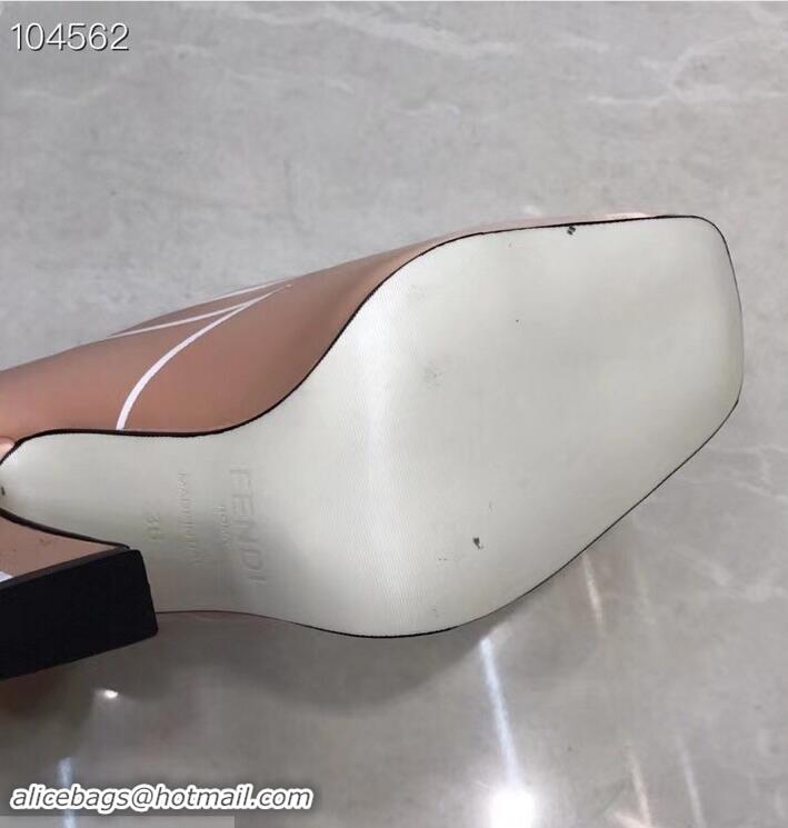 Wholesale Fendi Heel 9.5cm FFreedom Square-toed Pumps F93711 Pumps Pink 2019