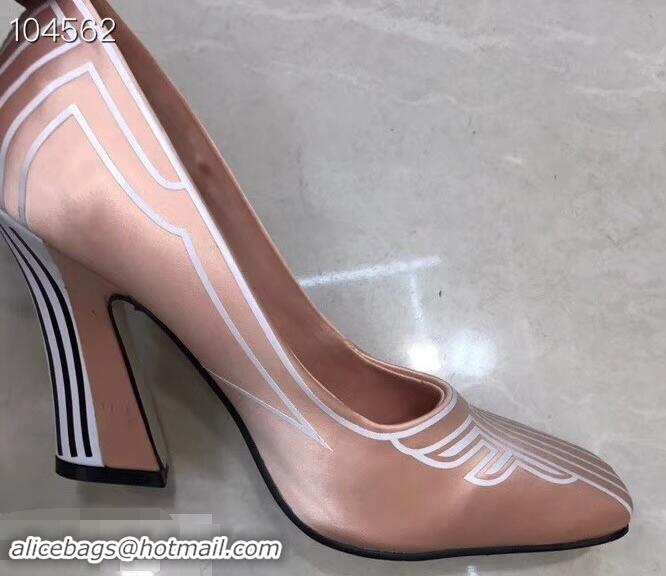 Wholesale Fendi Heel 9.5cm FFreedom Square-toed Pumps F93711 Pumps Pink 2019