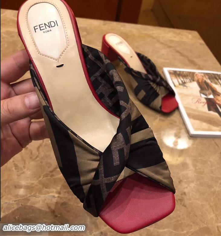 Replicas Fendi Heel 7cm Twist Sabots Sandals F94301 Multicoloured 2019