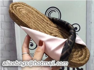 Buy Bulk Fendi FF Logo Cord Sole Twist Slides Sandals F94307 Light Pink 2019