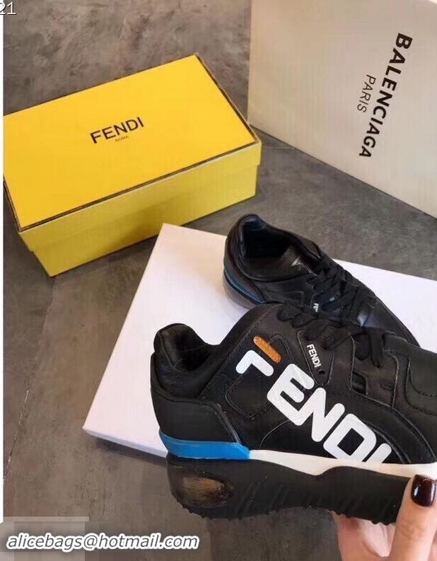 New Design Fendi Mania Logo Sneakers For Women/Men F94002 Black 2019