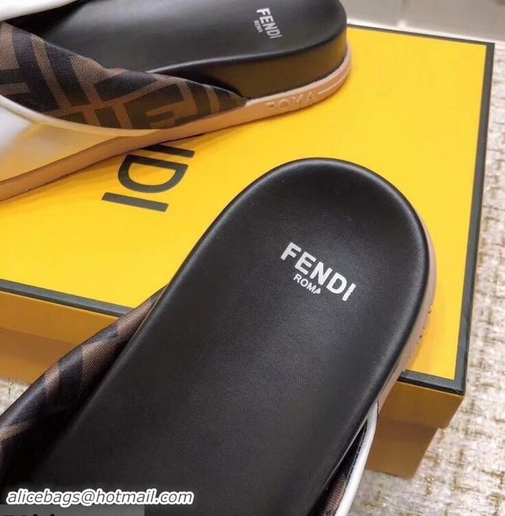 Best Quality Knockoffs Fendi FF Logo Twist Slides F95301 White 2019