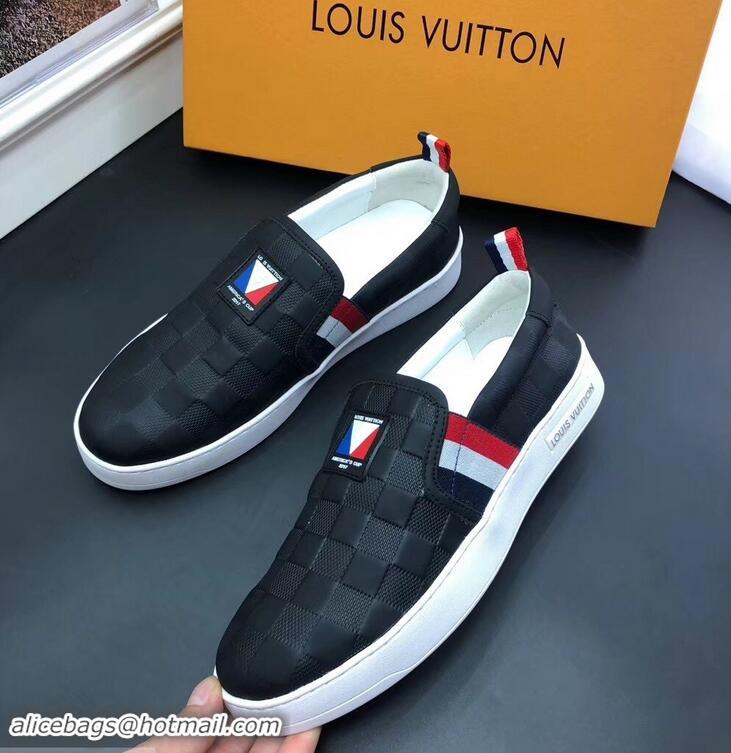 Imitation Louis Vuitton America's Cup Men's Slip On Sneakers LV96723 Black