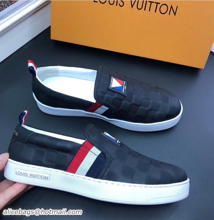 Imitation Louis Vuitton America's Cup Men's Slip On Sneakers LV96723 Black