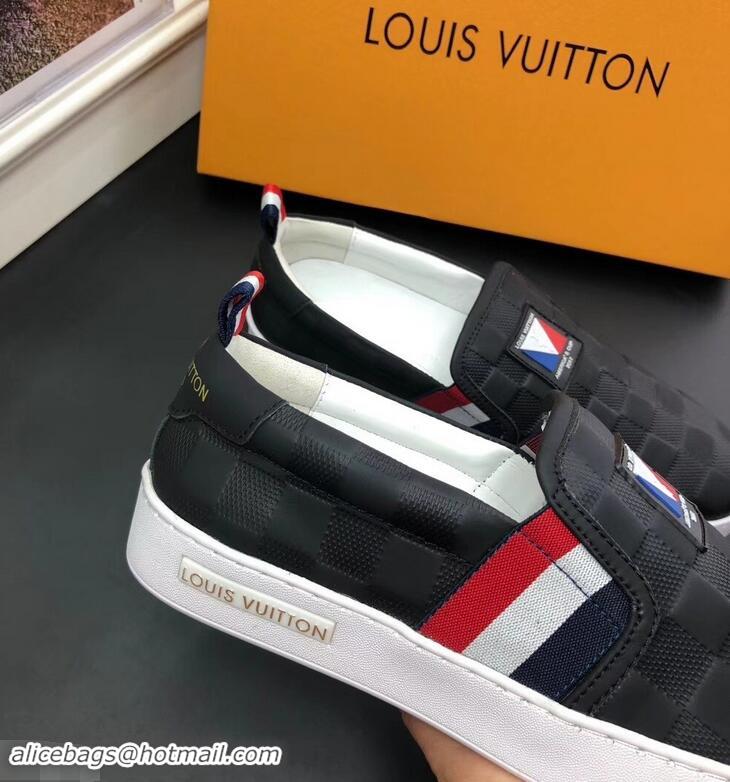 Imitation Louis Vuitton America's Cup Men's Slip On Sneakers LV96723 Black