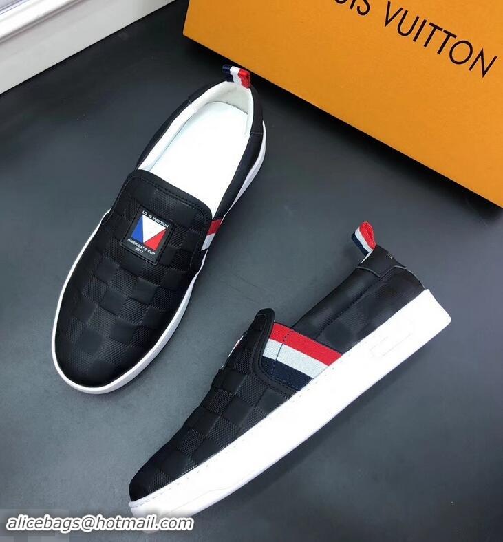 Imitation Louis Vuitton America's Cup Men's Slip On Sneakers LV96723 Black