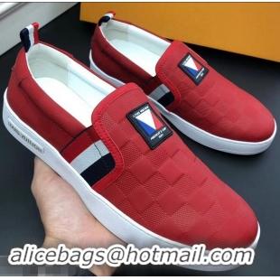 Classic Hot Louis Vuitton America's Cup Men's Slip On Sneakers LV96723 Red