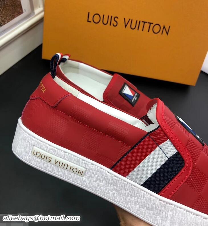 Classic Hot Louis Vuitton America's Cup Men's Slip On Sneakers LV96723 Red