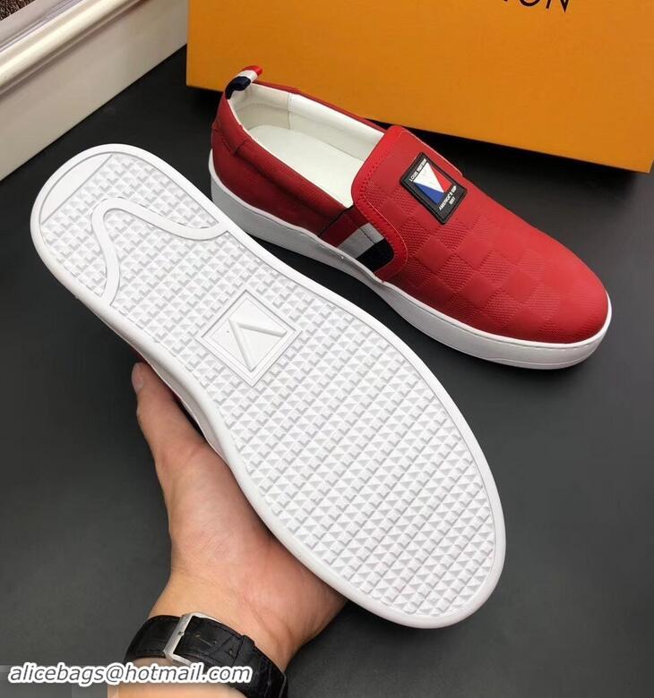 Classic Hot Louis Vuitton America's Cup Men's Slip On Sneakers LV96723 Red