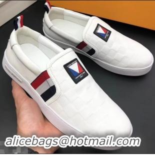 Grade Quality Louis Vuitton America's Cup Men's Slip On Sneakers LV96723 White