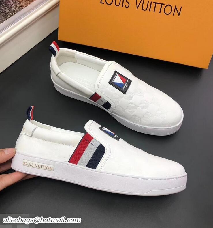 Grade Quality Louis Vuitton America's Cup Men's Slip On Sneakers LV96723 White