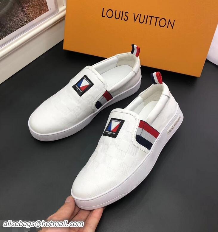 Grade Quality Louis Vuitton America's Cup Men's Slip On Sneakers LV96723 White