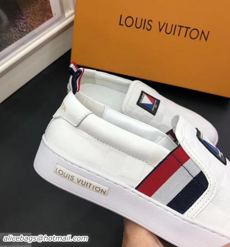 Grade Quality Louis Vuitton America's Cup Men's Slip On Sneakers LV96723 White