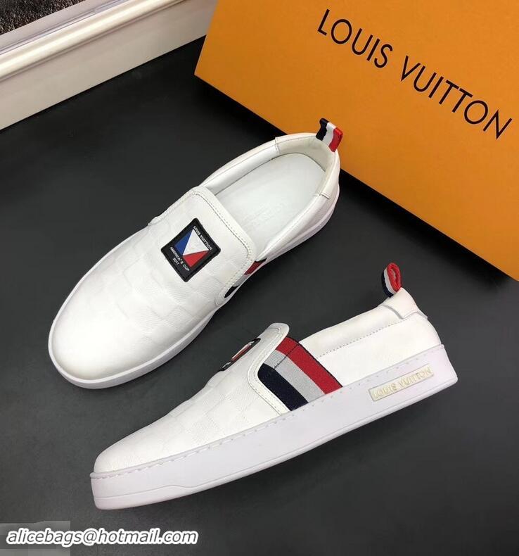 Grade Quality Louis Vuitton America's Cup Men's Slip On Sneakers LV96723 White